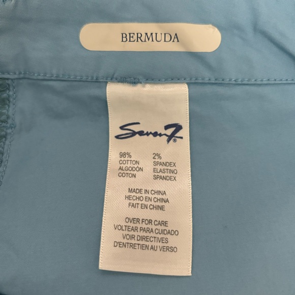 Seven 7 twill bermuda shorts light blue stretch cotton roll cuff size 4 - Picture 6 of 11